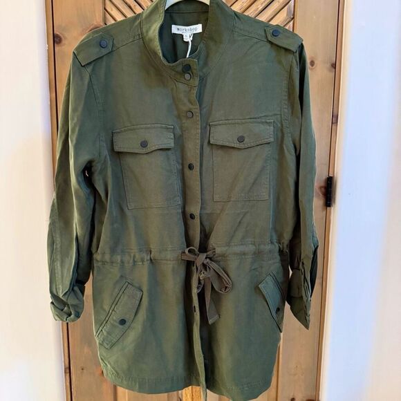 NWT (XL) Workshop Republic Tencel Anorak Military Jacket - Olive Green Utility S - Picture 8 of 8